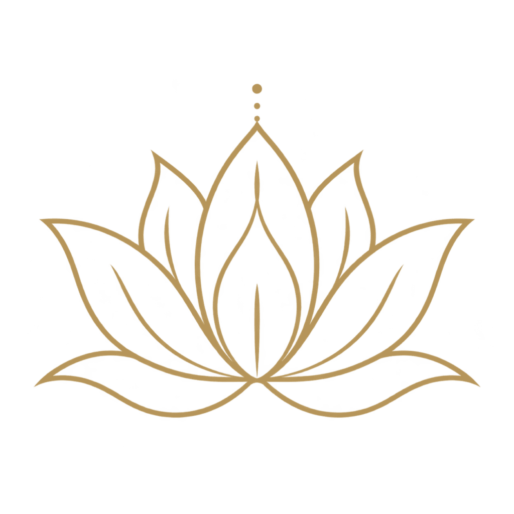 Graceful Gold Lotus Line Icon