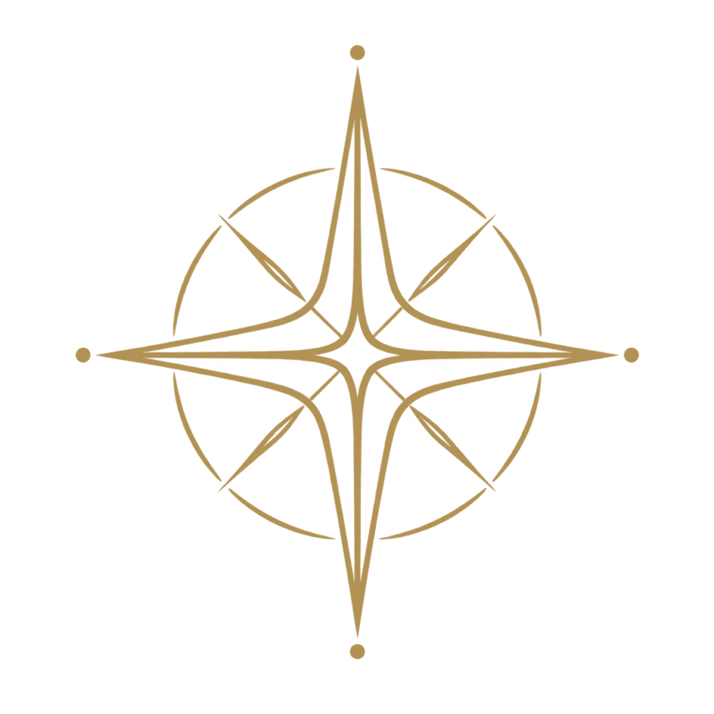 Refined antique-gold compass rose